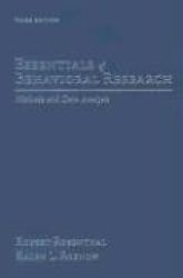 Essentials of Behavioral Research: Methods and Data Analysis
