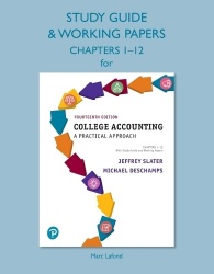 Study Guide & Working Papers for College Accounting -  A Practical Approach, Chapters 1-12