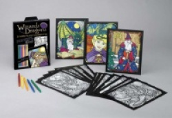 Wizards and Dragons Stained Glass Coloring Fun [With 16 Stained Glass DrawingsWith Double Tipped Markers]