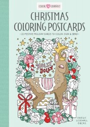 Christmas Coloring Postcards - 20 Festive Holiday Cards to Color, Sign, and Send