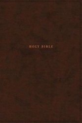 Nkjv, Reference Bible, Classic Verse-By-Verse, Center-Column, Leathersoft, Brown, Indexed, Red Letter Edition, Comfort Print