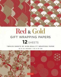 Red & Gold Gift Wrapping Papers - 12 Sheets - 18 x 24 inch (45 x 61 cm) Wrapping Paper
