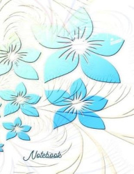 Notebook - 8.5 X 11, College-Ruled, 120 Pages, Cut Blue Flowers on White