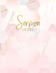 Sermon Notes - Beautiful Pink Marble and Rose Gold Inlay Notebook for Christian Women