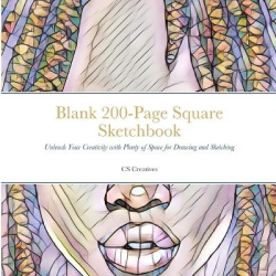 Blank 200-Page Square Sketchbook - Unleash Your Creativity with Plenty of Space for Drawing and Sketching