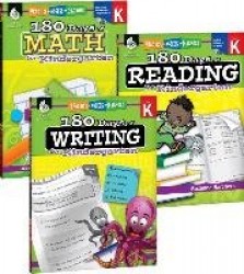 180 Days(tm) Reading, Writing and Math for Grade K: 3-Book Set