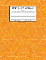 Story Paper Notebook for Grades K-2 - Title Line, Box for Drawing, and Half Page Lined Paper with Middle Dash, 7.44 in X 9.69 In