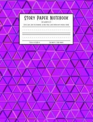 Story Paper Notebook for Grades K-2 - Title Line, Box for Drawing, and Half Page Lined Paper with Middle Dash, 7.44 in X 9.69 In