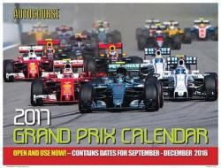 Autocourse 2017 Grand Prix Calendar - Contains Dates for September - December 2016