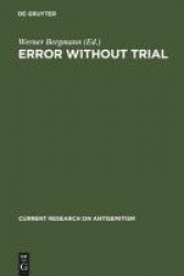 Error Without Trial - Psychological Research on Antisemitism