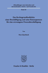 Das Rechtsgrundbedürfnis einer Beschäftigung und seine Konsequenzen für eine erzwungene Prozessbeschäftigung