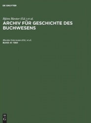 Archiv für Geschichte des Buchwesens, Band 41, Archiv für Geschichte des Buchwesens (1994)