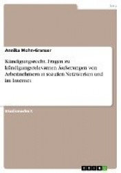 Kündigungsrecht. Fragen zu kündigungsrelevanten Äußerungen von Arbeitnehmern in sozialen Netzwerken und im Internet