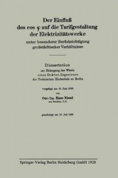 Der Einfluß des cos φ auf die Tarifgestaltung der Elektrizitätswerke unter besonderer Berücksichtigung großstädtischer Verhältni