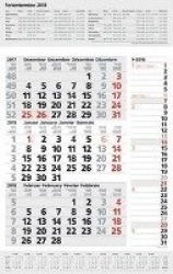 3-Monats-Planer Combi Grau 2018