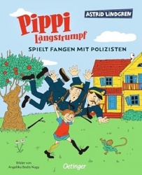 Pippi Langstrumpf spielt Fangen mit Polizisten