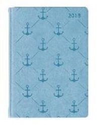 Ladytimer Deluxe Sky 2018 - Taschenplaner / Taschenkalender A6 - Tucson Einband - Motivprägung Anker - Weekly - 192 Seiten