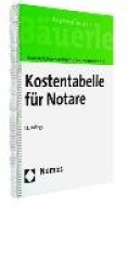 Kostentabelle Fur Notare - - Bauerle Tabelle -