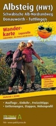 Publicpress Leporello Wanderkarte Albsteig (HW1), Schwäbische Alb-Nordrandweg, Donauwörth, Tuttlingen 1:35.000
