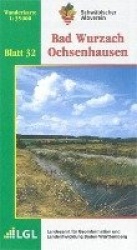 Karte des Schwäbischen Albvereins 32 Bad Wurzach - Ochsenhausen  1:35.000
