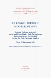 La langue poétique indo-européenne - Actes du Colloque de travail de la Société des Études Indo-Européennes (Indogermanische Ges