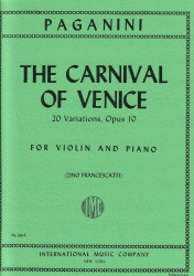 The carnival of Venice : 20 variations, opus 10 : for violin and piano