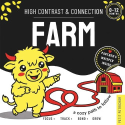 High Contrast & Connection Farm - Visual Stimulation Book for Infants Focus Tracking, Tummy Time & Parent-Baby Connection
