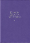 Kirkon viikkokalenteri 2025 + lilat pujotuskannet, kynäpidike