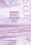 Kirkon viikkomuistio 2025 + mustat pujotuskannet, kynäpidike