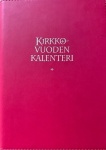 Kirkon viikkomuistio 2026 + punaiset kannet, kynäpidike