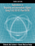 Explorations in Beginning and Intermediate Algebra Using the TI-82/83/83 Plus/85/86 Graphing Calculator