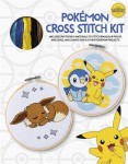 PokéMon Cross Stitch Book & Kit - Includes Patterns and Materials to Stitch Pikachu & Piplup, & Eevee, and Charts for 16 Other P