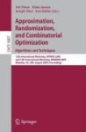 Approximation, Randomization, and Combinatorial Optimization. Algorithms and Techniques - 12th International Workshop, APPROX 20