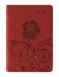 Ladytimer Mini Deluxe Red 2018 - Taschenplaner / Taschenkalender (8 x 11,5) - Tucson Einband - Motivprägung Floral - Weekly - 14