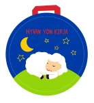 Hyvän yön kirja (pyöreä pehmokirja, kahva)