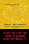 Geometric Function Theory In Several Complex Variables, Proceedings Of A Satellite Conference To The Int'l Congress Of Mathemati